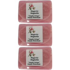 Handmade "Majestic Magnolia" Fragranced Glycerine Soap Bars 165g, 3's Gift Pack